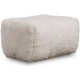 Estetik Decor Noby Cosy Beyaz Tüylü Deri Puf - Standart