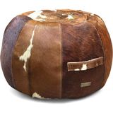 Estetik Decor Tan Taboo Kahverengi Tüylü Deri Puf - Kiremit - Standart