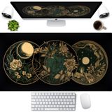 Estetik Göksel Masa Matı Vintage Çiçekler Masa Pedi Büyük Mouse Pad Oyun Mousepad Genişletilmiş XXL Bilgisayar Matı 80 x 40 cm, Sevimli Dizüstü Bilgisayar Klavyesi ve Mouse Mat Kadınlar için Ofis