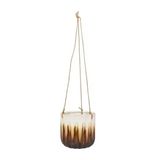 Estetik Karamel Renkli Seramik Askılı Saksı 14X13 Cm