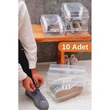 ESTİ 10 Adet - Ayakkabı Kutusu Şeffaf Ayakkabı Saklama Kutusu Kadın Ve Erkek