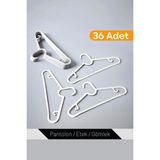 Esti 36 Adet - Elbise, Fular, Gömlek, Tişört Askısı Kırılmaz Askı - Beyaz