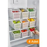 ESTİ 4 Adet - Buzdolabı / Dolap Içi Düzenleyici Organizer