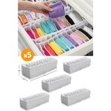 Esti 5 Adet - 11 Gözlü Çekmece Içi Akordiyon Organizer - Small 11 x 41 x 12 - Beyaz