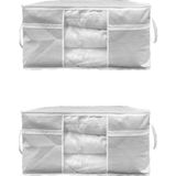 Esti 75 x 40 x 40 cm Pencereli Yastık Hurcu Gri Renk 2 Adet Hava Geçirgenliği ile Tozdan Koruma