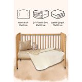 ESTİ Baby Bebek & Çocuk Uyku Seti – 3’lü Pike Takımı 70x120 cm (Lastikli Çarşaf, Örtü, Yastık Kılıfı)