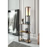 ESTİLO Lambader – Meşe Renkli Ahşap Dokulu Gövde, Modern ve Minimalist Tasarım, E27 Duy Uyumlu, LED Ampul ile Kullanıma Uygun, Kolay Kurulumlu, Göz Yormayan Aydınlatmalı Salon Lambası
