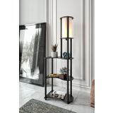 ESTİLO Lambader – Siyah Renkli Modern ve Minimalist Tasarım, Geniş Taban Yüzeyi (30x48 cm), 120 cm Yükseklik, E27 Duy Uyumlu, LED Ampul ile Kullanılabilir, Kolay Kurulumlu Dekoratif Lamba