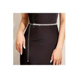 Estilo Lingerie 3 Sıra Kristal Taşlı Su Yolu Kemer, Elbise Kemeri, Taşlı Kemer, Abiye Kemeri, Şık Kemer