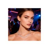 Estilo Lingerie 4mm Beyaz Su Yolu Kolye Kristal Taşlı Su Yolu Kolye