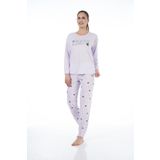 Estiva 22134 Kadın Üzüm Desenli Uzun Kollu Viskon Pijama Takım