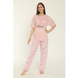 Estiva 22153 Çiçek Desenli Viskon Kısa Kollu Kadın Pijama Takımı