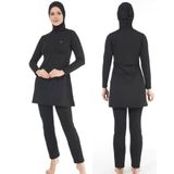 Estiva 22901 Siyah Tam Boy Düz Tesettür Mayo 48 22901-Siyah