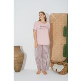 Estiva 24071 Büyük Beden Kadın Kısa Kol Pijama Takımı