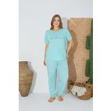 Estiva 24072 Büyük Beden Kadın Kısa Kollu Pijama Takım