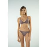Estiva Bantlı Toparlayıcı Üçgen Bikini Takımı - Çizgili Mürdüm 36