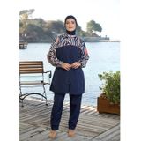 Estiva Croplu Fermuarlı Tam Kapalı Tesettür Mayo