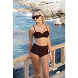 Estiva Drapeli Kaplı Straplez Bikini Takımı - Siyah