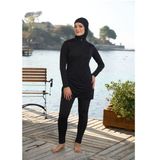 Estiva Düz Likralı Mikro Kumaş Tam Kapalı Tesettür Mayo