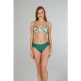 Estiva Kadın Renk Desenli Yeşil Emprime Dolgulu Kaplı Bikini Takımı