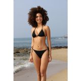 Estiva Kadın Siyah Çoban Dikişli Üçgen Bikini Takımı