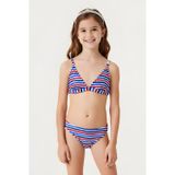 Estiva Kız Çocuk Desenli Üçgen Kesim Bikini Takımı
