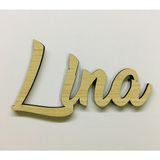Estölye Ahşap Isim Özel Kapı Süsü, Takı Yastığı Isim 15 cm - 100 x 1300 cm - Bej