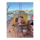 estölye Beyaz Pleksi Kişiye Özel I LOVE YOU Yazılı Araba Hediyesi Araba Süsü Dikiz Aynası Süsü