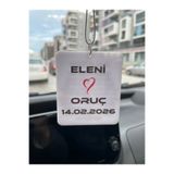 estölye Beyaz Pleksi Kişiye Özel isimli ve Ayetel Kürsi Dualı Araba Süsü Dikiz Aynası Süsü -Çift Taraflı