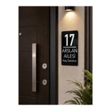 estölye Modern Kişiye Özel Pleksi Kapı İsimliği – 15x8 cm Dekoratif Kapı Numarası
