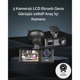 EstoreBox 1. 3 Kameralı Full Hd Araç Kamerası – Ön, Iç ve Arka Görüş ile %100 Kapsama - Adaçayı Yeşili