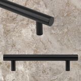 EstoreBox 10 Adet Rosemary Mobilya Mutfak Çekmece Dolap Kapak Kulpu Kulbu 128 mm Mat Siyah Metal Kulp (10 Ade