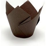 EstoreBox 100'LÜ Klasik Lale Kapsül Kahverengi Muffin Kek Kalıbı, Tulip, Safari Konsept, Cupcake Kağıdı Doğum - Altın