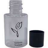 EstoreBox 250 Adet Boş Şişe Baskılı Otel Tipi Şampuan Yazılı 30 ml Silindir Şişe Tek Kullanımlık Kullan At - 000-Siyah