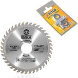 EstoreBox 2'li Set Emka Daire Testere Bıçağı Ahşap Kesme Testeresi 115 mm 40 + Matkap Aparatı