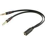 EstoreBox 3,5 mm Mikrofon Ses Y Dağıtıcı Kablo 1 Dişiden Çift Erkek Mikrofon Ses (Siyah, 13 cm - 2 A