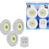 EstoreBox 3lü Uzaktan Kumandalı Yapışkanlı Kablosuz LED Spot Lambalar