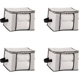 EstoreBox 4 Adet Lüks Pencereli Çok Amaçlı Dolap Düzenleyici Hurç Çorap Hurcu 34 x 22 x 22 cm (Beyaz)
