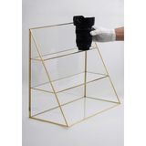 EstoreBox 45X40X21CM Pirinç Gold Cam Makyaj Takı Aksesuar Parfüm Fırçalık Organizer Kutusu