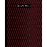 EstoreBox 8" x 10" Graph Paper - 106 Pages - Dark Red Beehive On Black: Imperial 1/4” Squared White Graph Pap