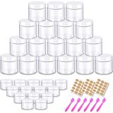 EstoreBox Amorix 2 Oz Plastik Kavanoz Yuvarlak Kozmetik Kapları Beyaz Kapaklı | Krem, Vücut Yağı, Göz Farı, S - 000-Siyah