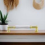 EstoreBox Anav Porselen Gold Altın Kulp 160 mm Mobilya Çekmece Mutfak Dolabı Dolap Kapak Kulplar Kulb Kulpu