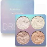 EstoreBox Aputue Fosforlu Makyaj Paleti, 4 Renk Işıl Işıl Parlak Highlighter, Uzun Süre Dayanıklı Su Geçirmez
