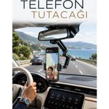 EstoreBox Araç Içi Dikiz Aynası Telefon Tutucu 360° Döner Ayarlanabilir Katlanabilir - 000-Siyah