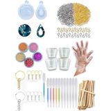 EstoreBox Başlangıç Seti 300 Parça'lı Silikon Kalıp Takı Çivileri Glitter Döküm Kabı Damlalık Pipet X1