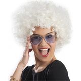 EstoreBox Beyaz Renk Kıvırcık Afro Bonus Peruk