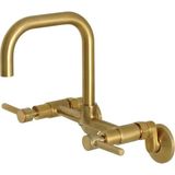 EstoreBox Brass Concord 8 Inç Ayarlanabilir Merkezi Duvara Monte Mutfak Bataryası, Fırçalanmış Pirin