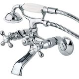 EstoreBox Brass KS265C Pençe Ayaklı Duvara Monte Küvet Musluğu, Cilalı Krom