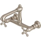 EstoreBox Brass KS7248AX English Country 20,32 cm Merkez Duvara Monte Gemi Lavabo Musluğu, Fırçalanm