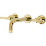EstoreBox Brass KS8122CML Manhattan 2 Kollu 8 Inç Duvara Monte Banyo Musluğu, Cilalı Pirinç